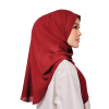 Sulam Mekar Ironless Chiffon Triangle Bawal in Cordovan Maroon